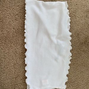 white ribbed ruffle trim bandeau